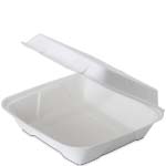Sturdy Value Sugar Cane Clamshell Hinged Takeout Box - 9 x 9 x 3 in.