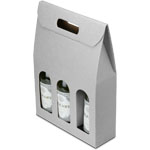 Grigio Gray Groove 3 Bottle Wine Carrier Boxes