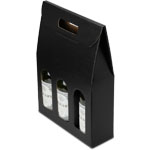 Nero Black Embossed 3-Bottle Wine Carrier Boxes