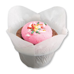 Small White Lotus Cupcake Liners 1.25 x 1.5 x 2.25