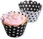 Black / White Reversible Cupcake Wrappers 9 x 3.75