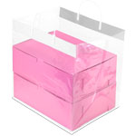 Clear Take Out Bags with Handle 12.5 x 10 x 12"