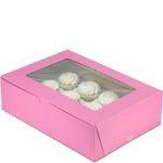 14 x 10 x 4" Pink Sheet Cake Bakery Boxes with Window
