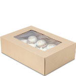 14 x 10 x 4" Premium Semi-Automatic Brown Kraft Sheet Cake Bakery Boxes with Window