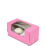8 x 4 x 4" Pink Cupcake Bakery Boxes with Window