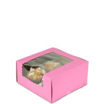 8 x 8 x 4" Pink Cupcake Bakery Boxes with Window