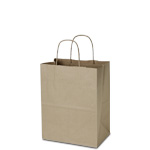 Brown Kraft Twisted Paper Handle Shopping Bags - 8 x 5 x 10 in.