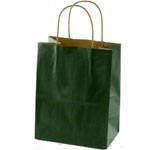 Forest Green Paper Shopping Bags (Petite Size) 8 x 4.75 x 10.5"