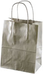 Metallic Silver Paper Shopping Bags (Petite Size) 8 x 4.75 x 10.5"