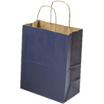 Navy Blue Petite Shopping Bag (Petite Size) - 8 X 4-3/4 X 10-1/4"