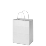 8 x 5 x 10 in. - White Paper Shopping Bags for Takeout