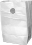 White HDPE Poly CarryOut Bags with Die Cut Handle - 8.25 x 6 x14"