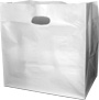 White HDPE Poly CarryOut Bags with Die Cut Handle - 14 x 10 x 14"