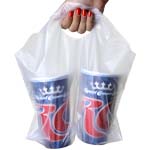 13 x 13 + 3 Wave Style Divided BEVERAGE Cup Carrier Bag - 1.3 mil HD Poly