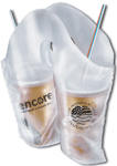 13 x 13 + 3 Wave Style Divided BEVERAGE Cup Carrier Bag - 1.3 mil HD Poly