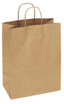 100% RECYCLED Brown Kraft Twisted Paper Handle Shoppers 13 x 7 x 17