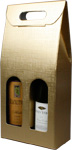 ORO Lari Champagne Embossed Metallic Foil Two Bottle Wine Bottle Carriers