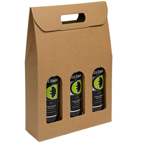 Download Natural Brown Kraft 3 Bottle Wine Carrier Boxes | New ... Yellowimages Mockups