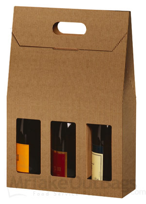 Tawny Textured Rib 3-Bottle Wine Carrier