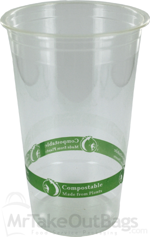 32 oz. Compostable PLA Clear Cold Cups