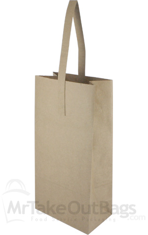 Brown Kraft Double Wine Bottle Bags - 6.5 x 3.75 x 13