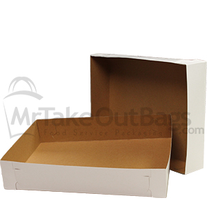 white half sheet cake boxes with natural kraft interior 2 piece sheet cake boxes
