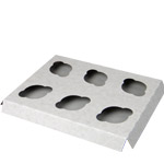 Mini Size Six-Cupcake Insert for 9 x 7" Cupcake Boxes:White