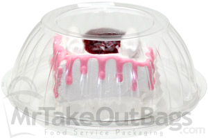 32 oz. Clear Plastic Bowls with Lid Combo Pack