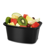 16 Oz. Black Rectangular Plastic Microwavable Takeout Containers
