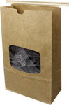 Natural Brown Kraft Cookie / Chips Tin Tie Bags with Window Made with Polypropylene Liner
