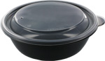 32 oz. SABERT FastPac Microwavable Round Bowl with Clear Dome Lid