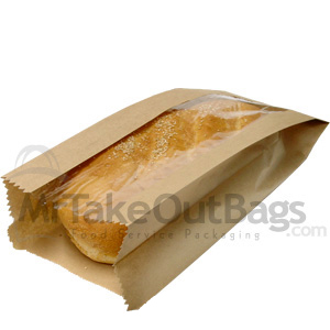 Clear Window Panel Paper Bread Bags