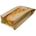 Medium Loaf Brown Kraft Clear Window Panel Paper Bread Bags - 6 x 4 x 16