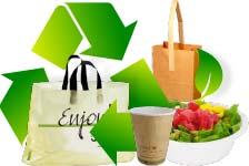 Eco Friendly symbol and food packaging