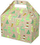 Reindeer Stockings Medium Gable Boxes 8 x 4.75 x 5.25