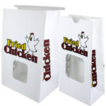 Paper Fried Chicken Carryout Bags with Window