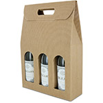 Tawny Textured Rib 3-Bottle Wine Carrier