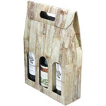 Barn Wood Three Bottle Wine Carrier Boxes
