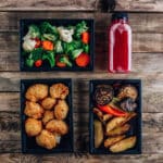 Plastic Takeout Containers with different foods inside