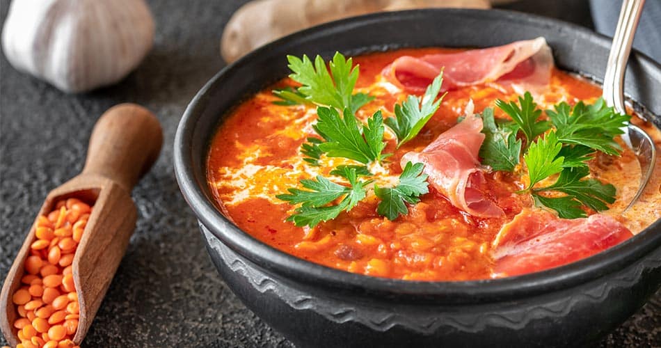 lentil soup closeup