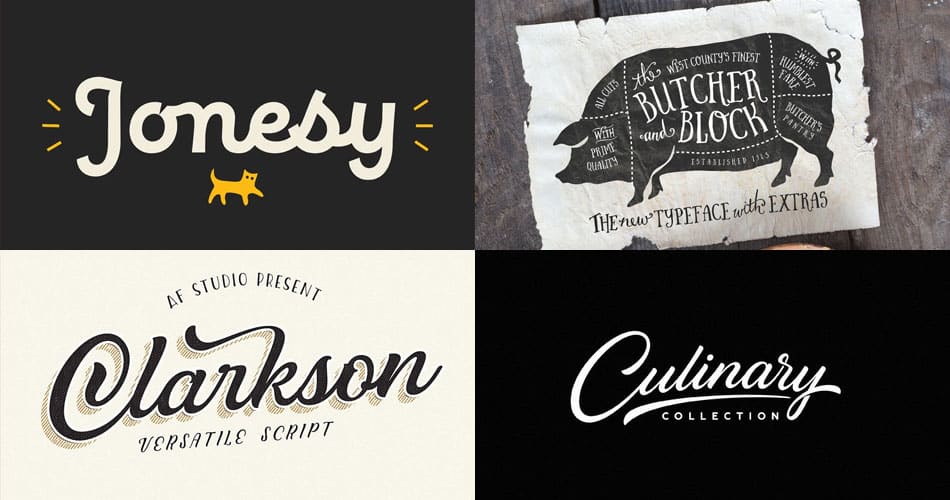 a sampling of popular fonts