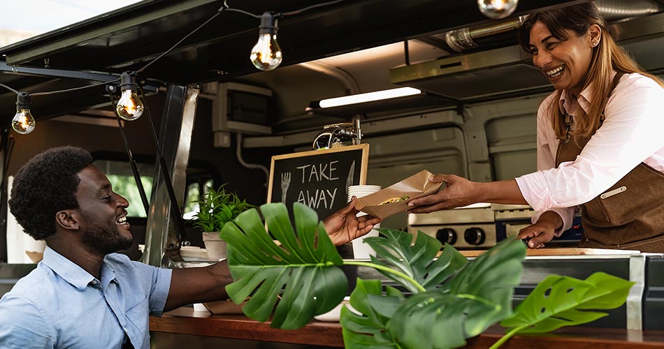 showing use of packaging for food trucks