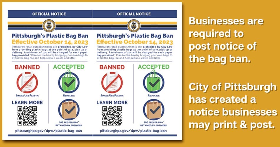 sign for bag ban