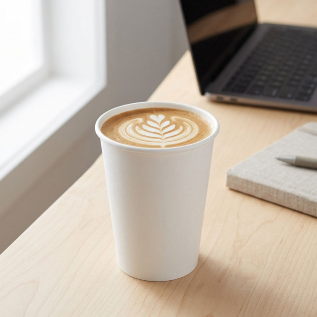 12 oz. White Paper Coffee Cups by Dart / Solo