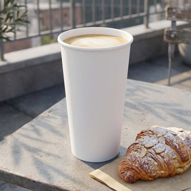 24 oz. White Paper Coffee Cups by Dart / Solo