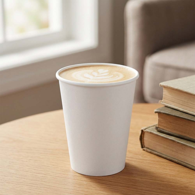 8 oz. White Paper Coffee Cups by Dart / Solo