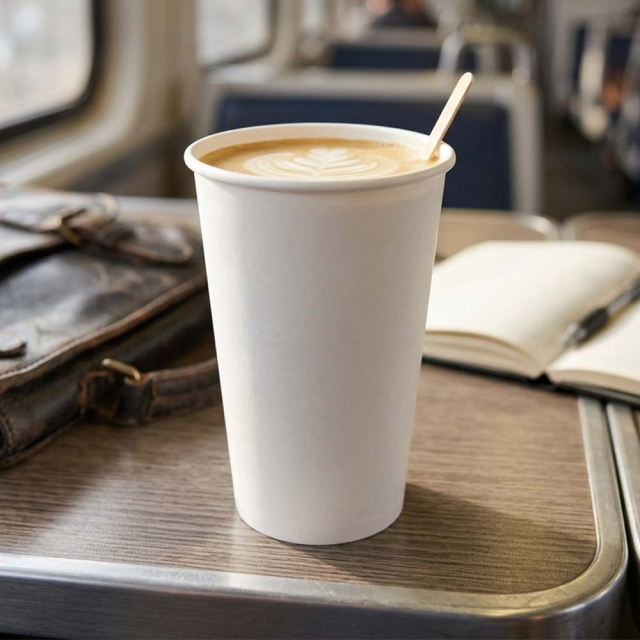 16 oz. White Paper Coffee Cups by Dart / Solo