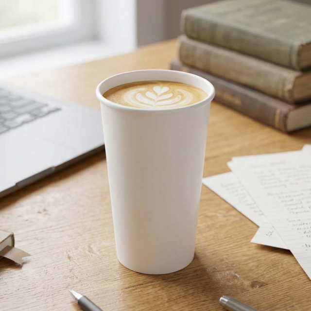20 oz. White Paper Coffee Cups by Dart / Solo