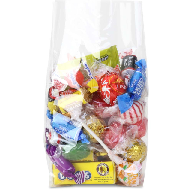 3.5 x 2.25 x 8 in. Clear Gusseted Clear BOPP Plastic Food Bags