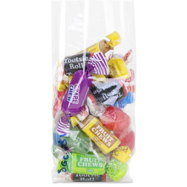 2.5 x 1 x 6 in. Clear Gusseted Clear BOPP Plastic Food Bags